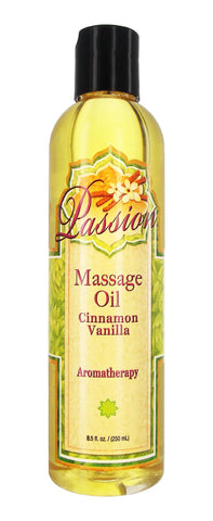 Passion Cinnamon Vanilla Aromatherapy Massage Oil - 8.5 oz