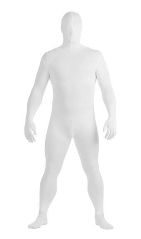 Full Body White Skin Suit with Front Access- LXL