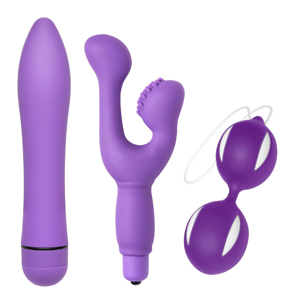 Purple Passion 3 Piece Sex Toy Kit for Her