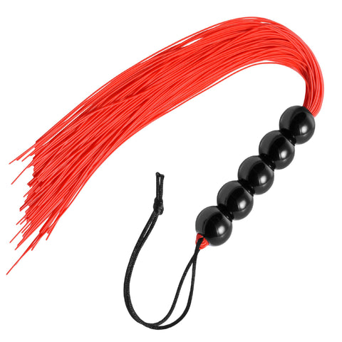 Crimson Tied Afterglow Rubber Flogger with Beaded Handle